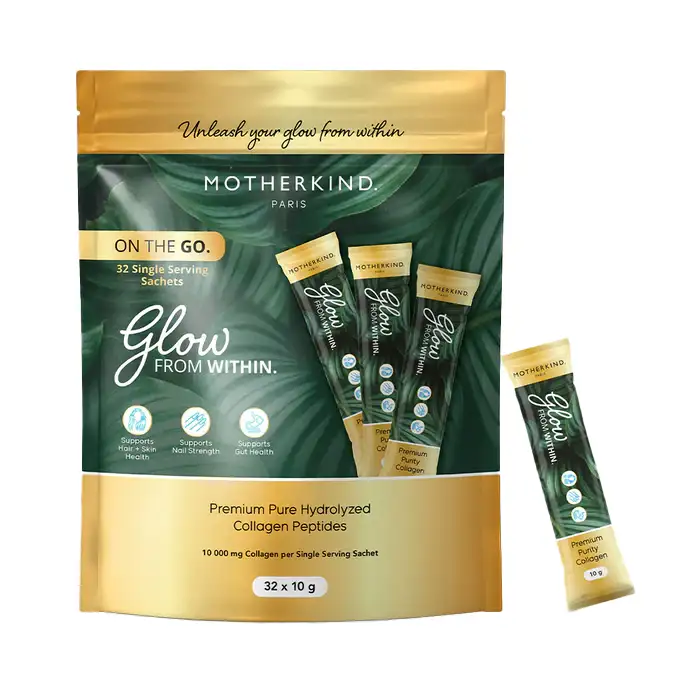 MOTHERKIND GLOW FROM WITHIN COLLAGEN SACHETS 32 x 10g